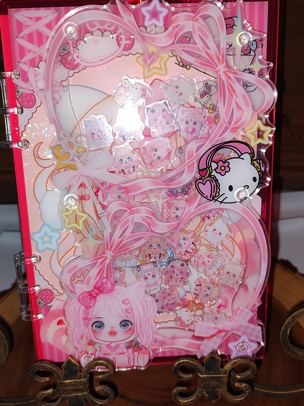 New! A5 Skullpanda & Hello Kitty Pink Decorative Shaker Notebook